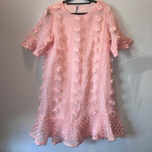 Brand New Blush Pink Textured Mini Dress | Size Small (US 4-6)